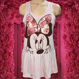 Walt Disney World Boutique Minnie Mouse Ruffled Peplum Pink Sleeveless Top Sz M